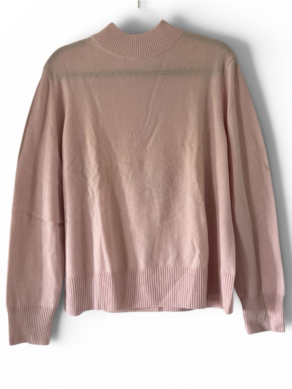 Soft Pink Cashmere Mock Neck Sweater
